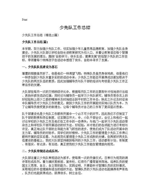 少先队工作总结
