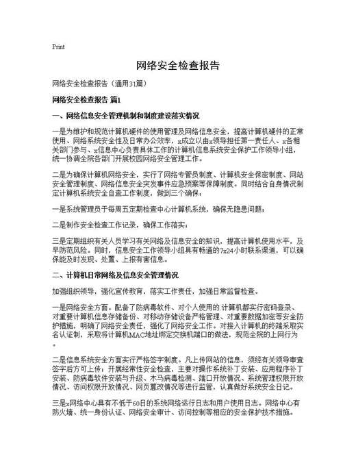 网络安全检查报告