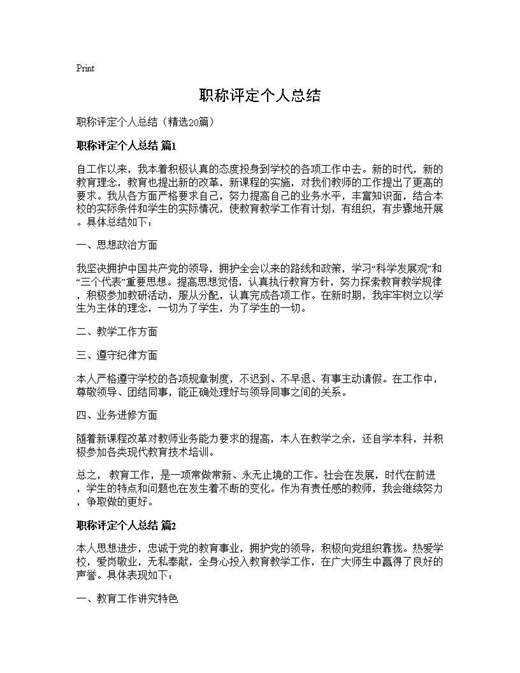 职称评定个人总结