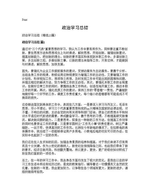 政治学习总结