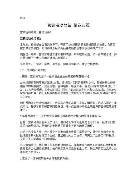 营销活动总结(精选)