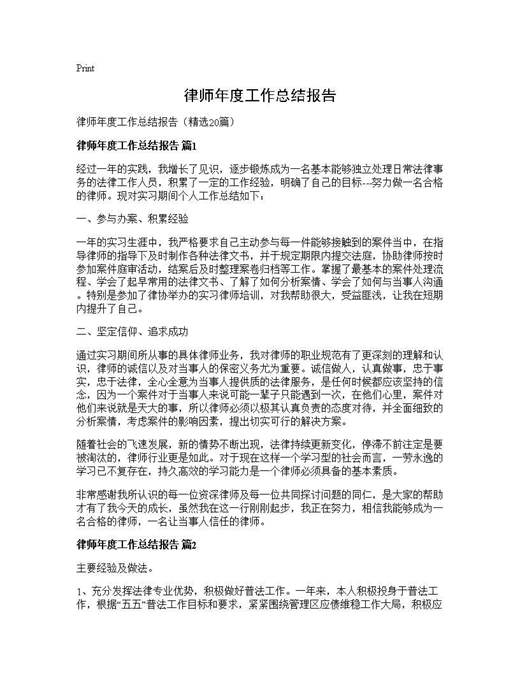律师年度工作总结报告