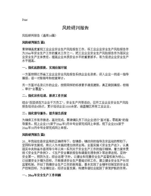 风险研判报告
