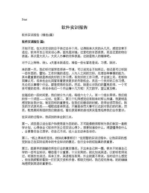 软件实训报告