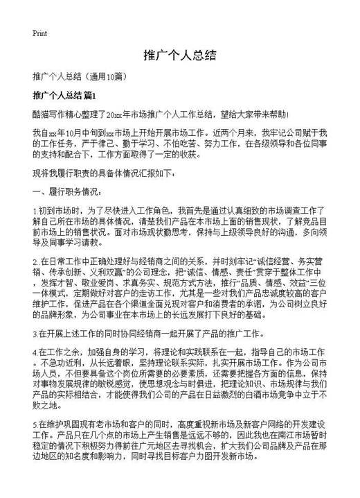 推广个人总结