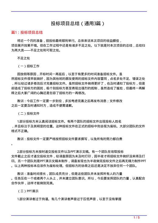 投标项目总结