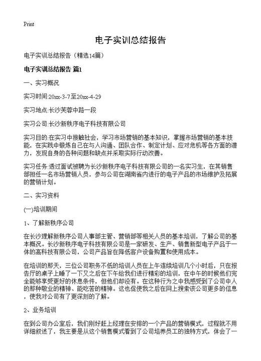 电子实训总结报告