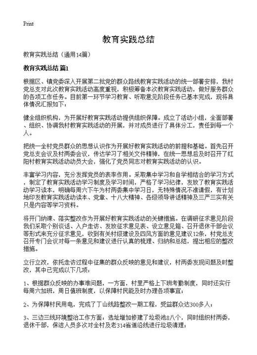 教育实践总结
